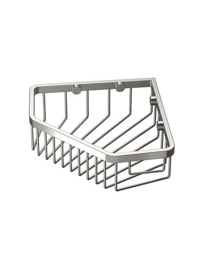 8 1/2 inch Shower Corner Basket in Satin Nickel.